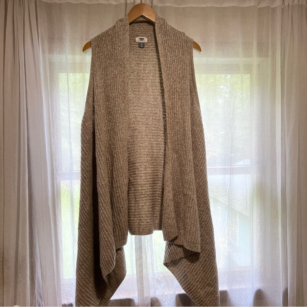 Old Navy Oatmeal Tan Open Sweater Vest